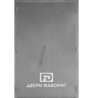 дверь двустворчатая в подъезд с отделкой цинкогрунт серого цвета