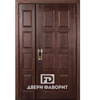 двустворчатая металлическая дверь с терморазрывом и мдф отделкой