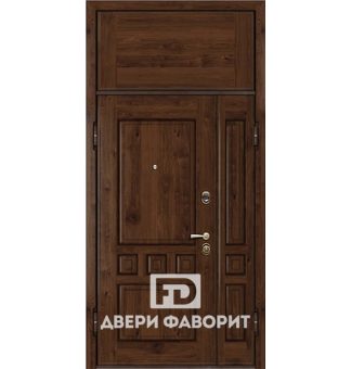 двустворчатая с верхней вставкой дверь с терморазрывом, отделана мдф панелью