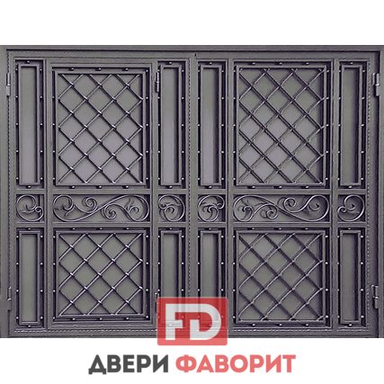 гаражные ворота с коваными элементами