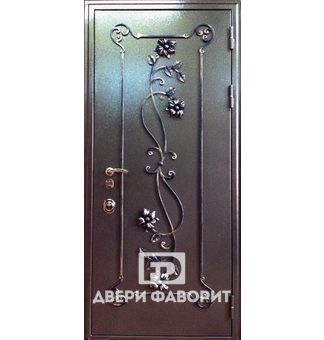 стальная антивандальная дверь с кованым узором