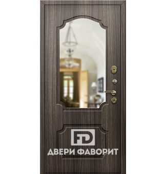 квартирная дверь с зеркалом и двусторонним МДФ