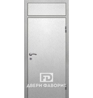 недорогая дверь с верхней вставкой, порошковый окрас, один замок