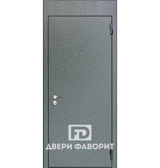 недорогая одностворчатая дверь с верхней вставкой, порошковое покрытие, с одним замком