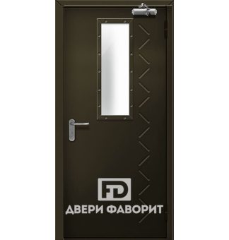 противопожарная дверь md-1857 со стеклом и доводчиком