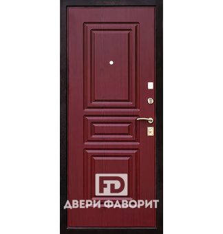 металлическая дверь в квартиру с мдф под красное дерево