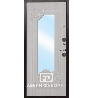 металлическая дверь с зеркалом фигурным
