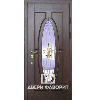 Стальная дверь с овальным зеркалом