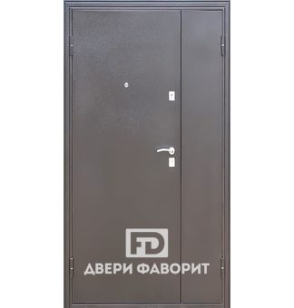 двустворчатая металлическая дверь в тамбур с порошковым напылением