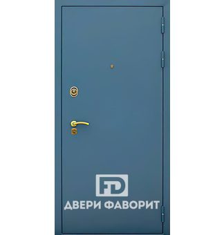 уличная дверь с терморазрывом отделана синим цинкогрунтом