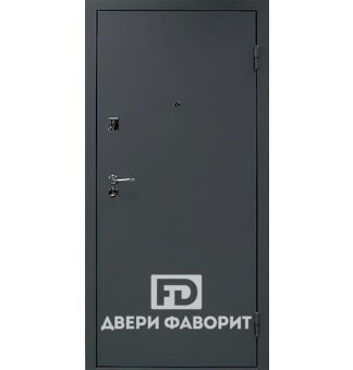 стальная уличная дверь с терморазрывом окрашена цинкогрунтом черного цвета