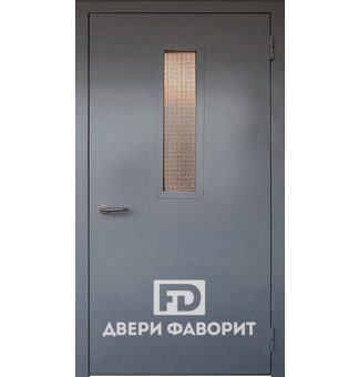 металлическая дверь со стеклом, для технического помещения